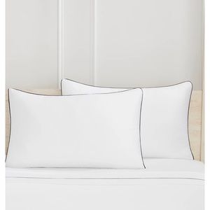 Hill House Savile Pillowcase Set- King, Black Piping. BRAND NEW!